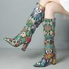 Snake Print Knee High Boots Women Winter Shoes Sexy Western Women's Cowboys Long Boots Large Size Footwear Brand Party Shoes