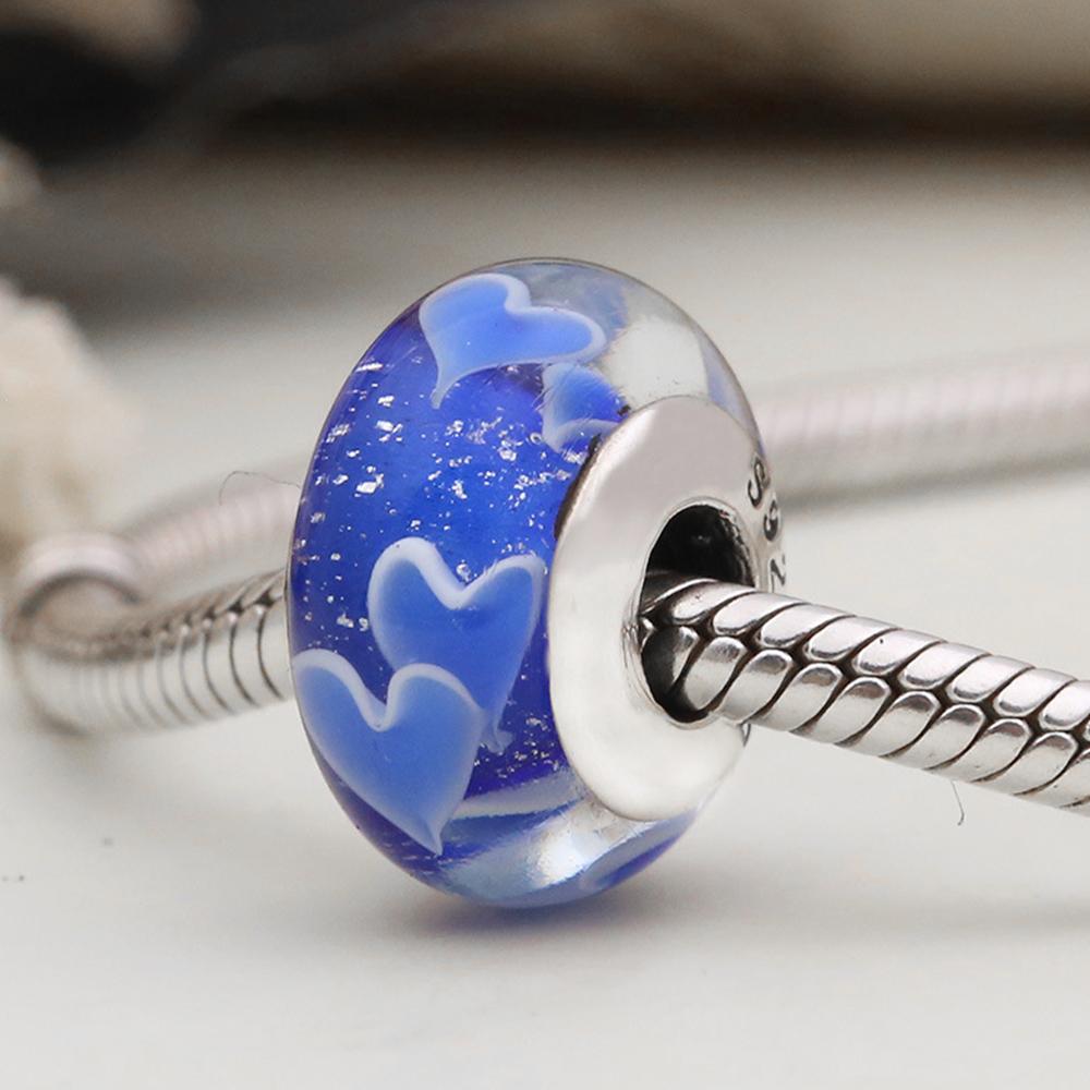 S925 серебро муранское стекло бусины с тканевой сумкой подходят для изготовления браслета для женщин простые модные ювелирные изделия подарки