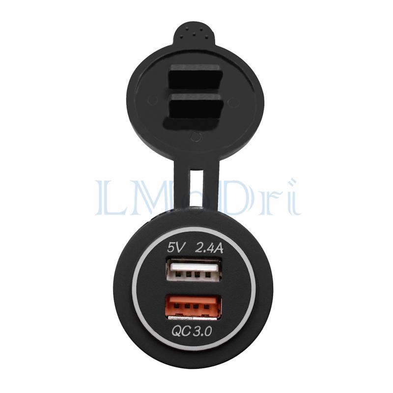 LMoDri Новый Мотоцикл RV Супер Быстрая Зарядка QC 3,0 Dual USB Авто ATV Зарядное Устройство Для Телефона Водонепроницаемая Лодка Яхта Планшет GPS Quick
