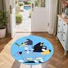 Bluey Bingo Round Area Rug Perfect for Hallway Game Room Study room Playrooms Antislip Round Carpet Anime Office Decor
