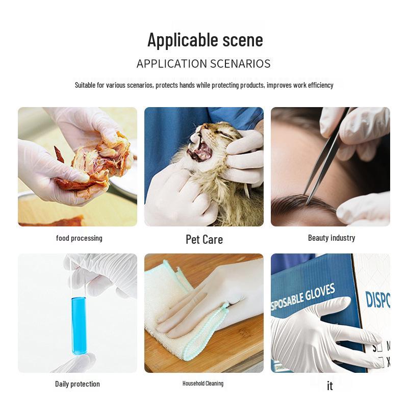 Утолщенные водонепроницаемые нитриловые перчатки без пудры для контакта с пищевыми продуктами и бытовой защиты