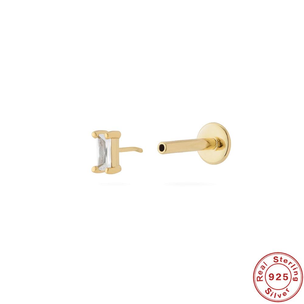 Серьги-гвоздики из стерлингового серебра S925 18G с плоской головкой, без резьбы, проколотые серьги-гвоздики для хряща, плоские серьги-гвоздики для пуш-ап, серьги-гвоздики для ушной раковины