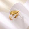 Кольцо из нержавеющей стали с золотым покрытием K, женское, личность, простое, нишевое, с листом, модная бижутерия