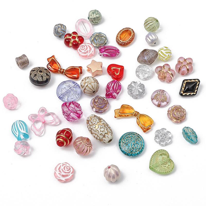 Акриловые прозрачные винтажные матовые золотые бусины ручной работы браслет ожерелье бусины бусины ювелирные изделия аксессуары подвески аксессуары