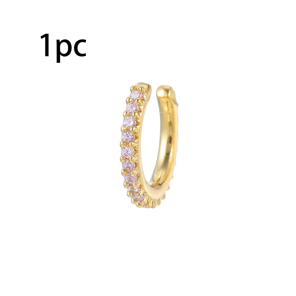 Stainless Steel Zircon Geometry Dangle Earring 18K Gold Plated Huggie Women's Earring Ear Clip Piercing Jewelry pendientes mujer