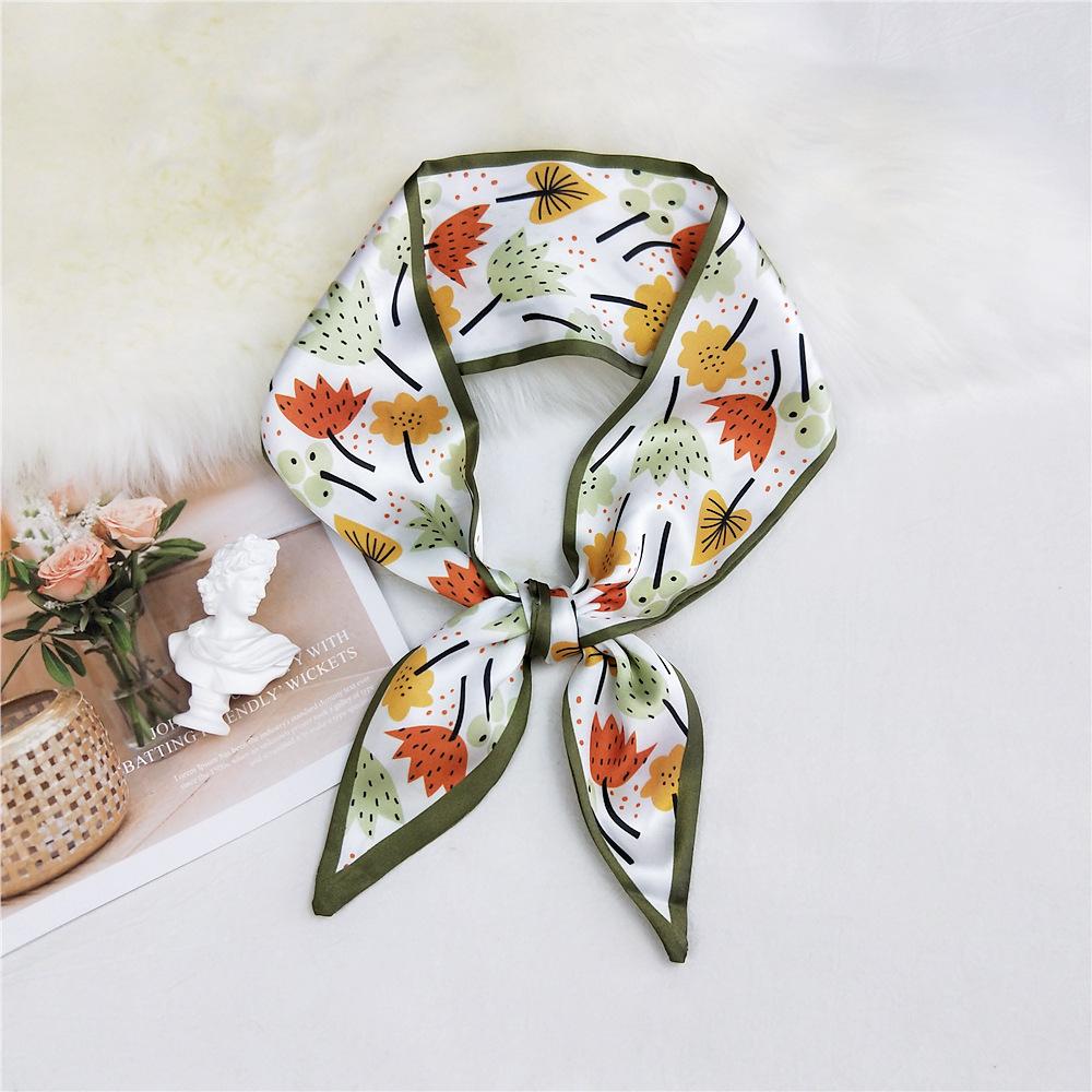 Двусторонний остроконечный шарф для женщин на весну и осень. Тонкая и длинная лента для сумки на запястье. Универсальный декоративный маленький шарф.