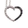 [Б/у]/Понте Веккьо K18WG Черный/Бриллиант Кулон-сердце/g492-53