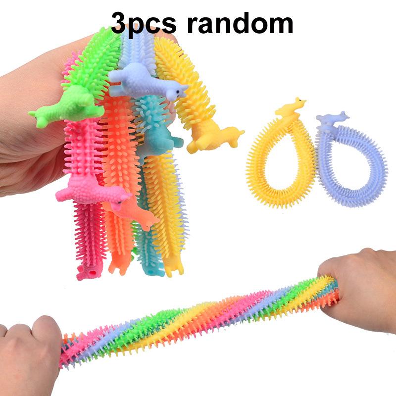 1-6 шт. Забавный единорог, червь, лапша, игрушки-непоседа, растягивающаяся веревка, TPR веревка, антистрессовые игрушки, игрушка для снятия стресса, аутизм, вентиляция