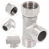 Stainless Steel T Adapter G1/ 2" T-Valve Diverter Valve Three Way Device Hole For Bath Bidet Sprayer Shower
