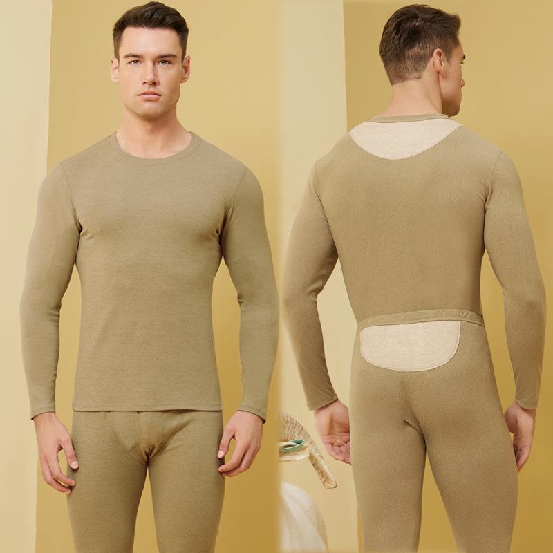 Женский теплый комплект нижнего белья из кашемира и шелка: Двусторонние брюки и топ с начесом для поддержки талии и живота.