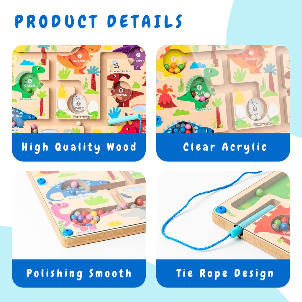 Магнитная доска-лабиринт с алфавитом и магнитной ручкой, занимательная точечная живопись, магнитная доска для рисования бусинами - развивающие игрушки Монтессори