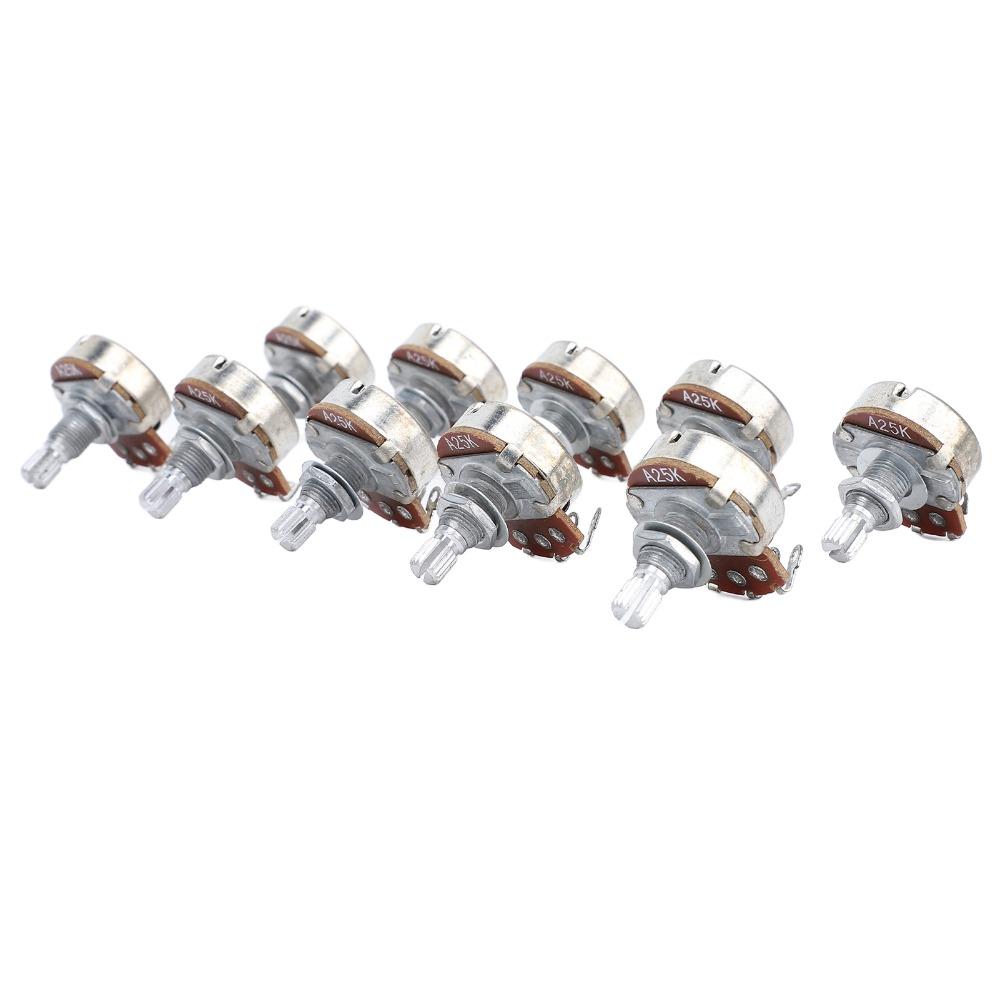 18mm Shaft Guitar Potentiometer Metal Audio Taper Potentiometers Electric Bass Guitar
