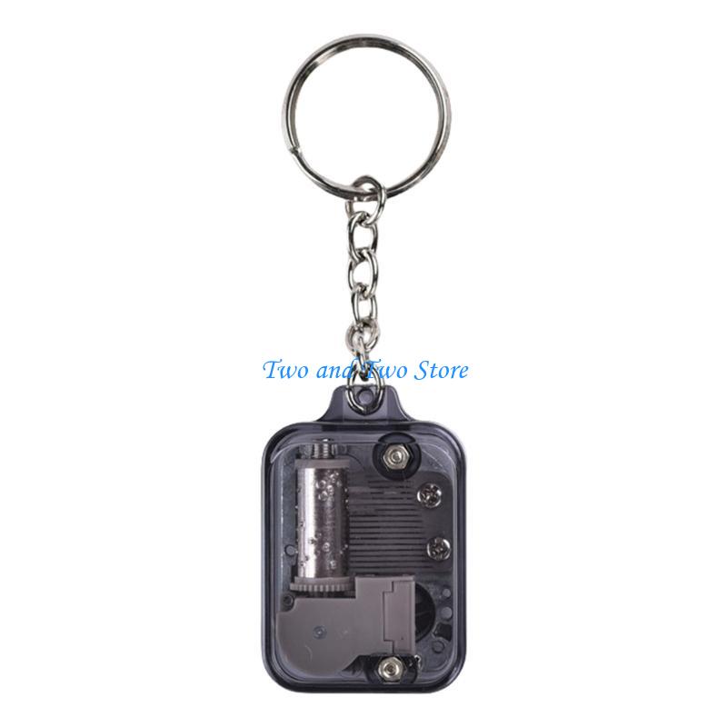 HX6F High Quality Mini Music Box Keychain Elegant Multicolored Music Box Keychain Perfect For Music Lovers And Collectors
