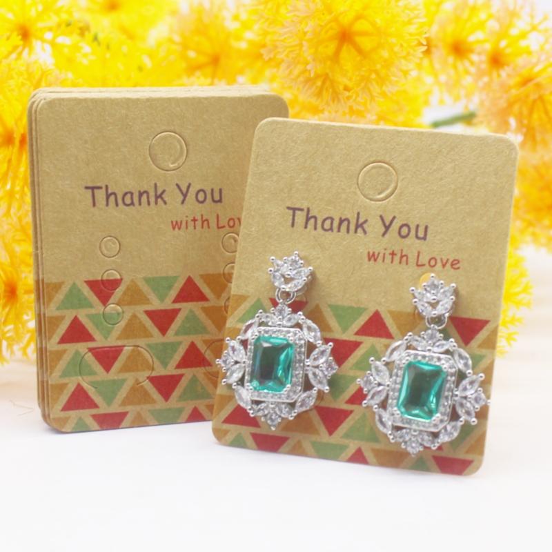 100 шт. Новая крафт-бумага для сережек 5x4 см Упаковочная карта для украшений ручной работы