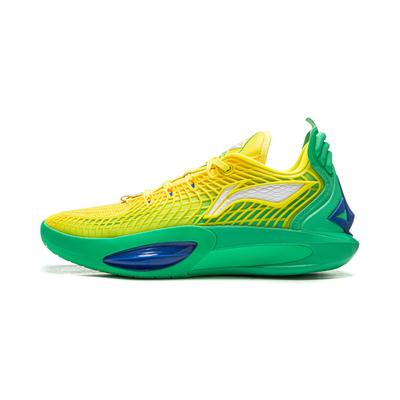Li Ning JB3 Покрытие Защита от заваливания Низкие Баскетбольные кроссовки Мужские Желто-зеленые ABAU107-31