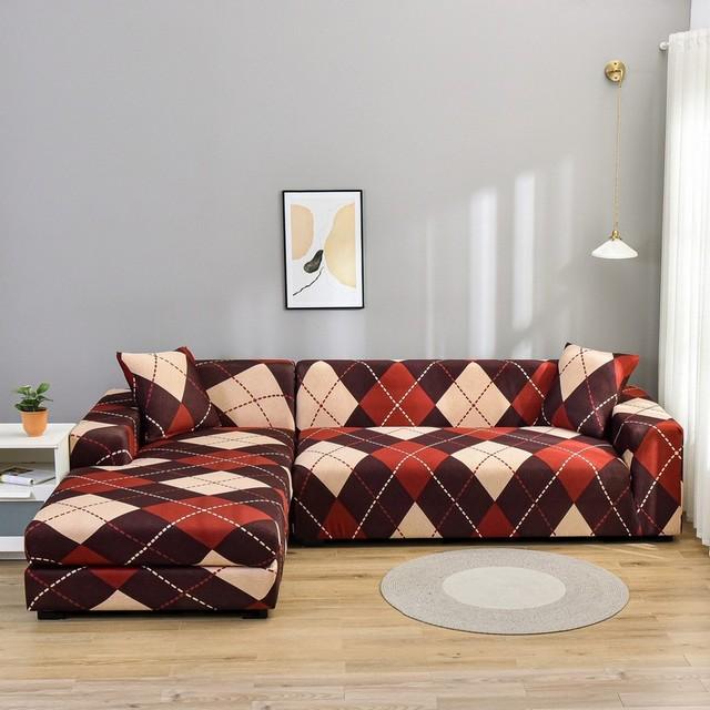 Elastic Sofa Covers for Living Room Stretch Slipcovers Sectional Couch Cover L Shape Corner Armchair Cover 1 /2 /3 /4 Seater 1pc