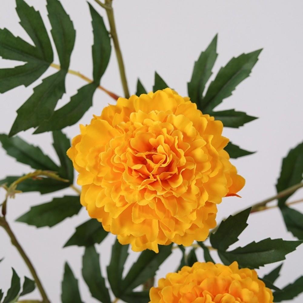 73cm Length Artificial Chrysanthemum Flowers 3 Heads Fake Marigold Bouquet Home Decoration