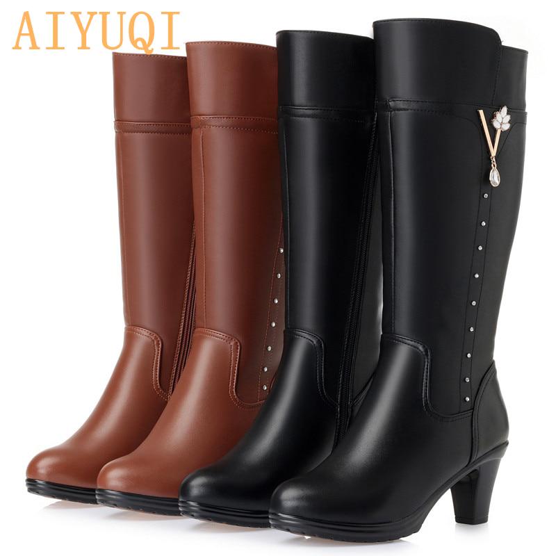 Faux leather women boots