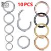 10Pcs ASTM F136 Titanium Hinged Hoop Nose Rings 20G 18G 16G Septum Ring Body Piercing Zircon Helix Cartilage Rook Earring