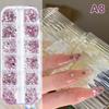 12 Grid Mini Nail  Flat Back Beautify Nails Diy Decorative 3D Manicure Nail Art Decorations For Girls