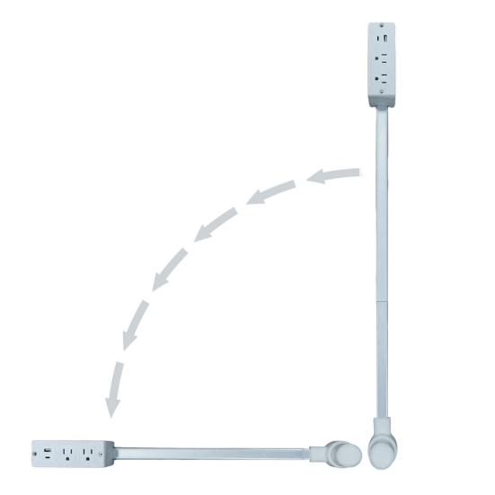 Удлинитель электрических розеток с розетками USB-A/USB-C/AC, регулируемый, вращающийся, портативный, подключаемый удлинитель розеток