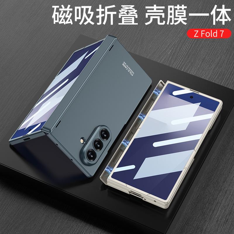 Применимо к чехлу для мобильного телефона Samsung Z fold1, чехол с магнитной петлей, встроенная пленка, ультратонкий, с мелкими отверстиями, защита от падения для fold1