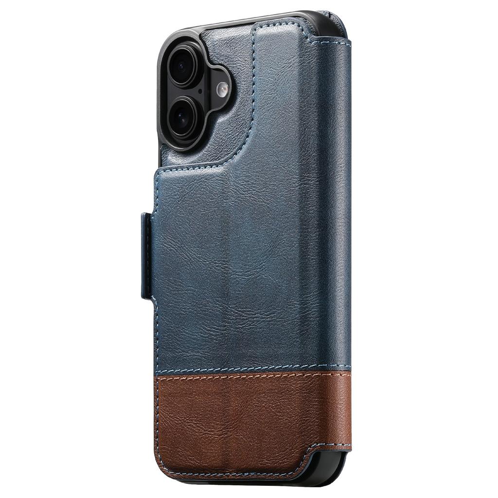 SUTENI Q-06 For iPhone 17 Case Color Splicing Magnetic Detachable Leather Phone Cover