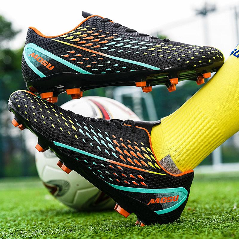 Мужские футбольные бутсы с длинными шипами и высокой лодыжкой, футбольные бутсы FG, уличные бутсы для травы, футбольные бутсы, тренировочные спортивные футбольные бутсы
