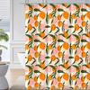 Mildew Proof Orange Peach Shower Curtain with Hook Bathroom Privacy Curtain  Dormitory