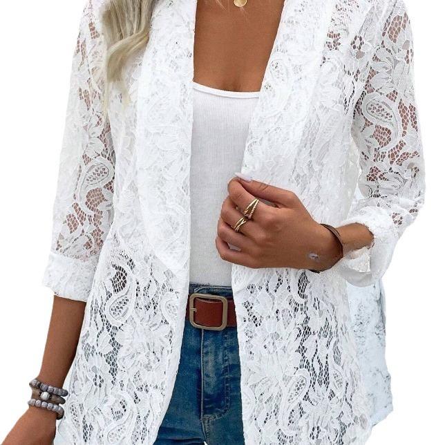 Solid Color Lace Shirt Jackets - European & American Spring/Summer Collection