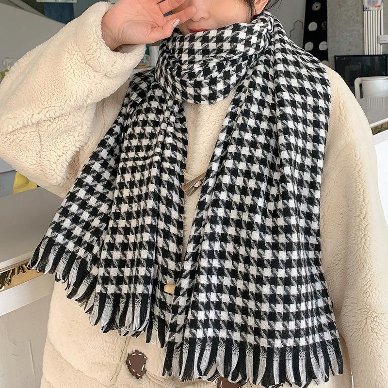 Scarf Women'S Winter Imitation Cashmere Scarf Dongdaemun Plaid Scarf Autumn Scarf