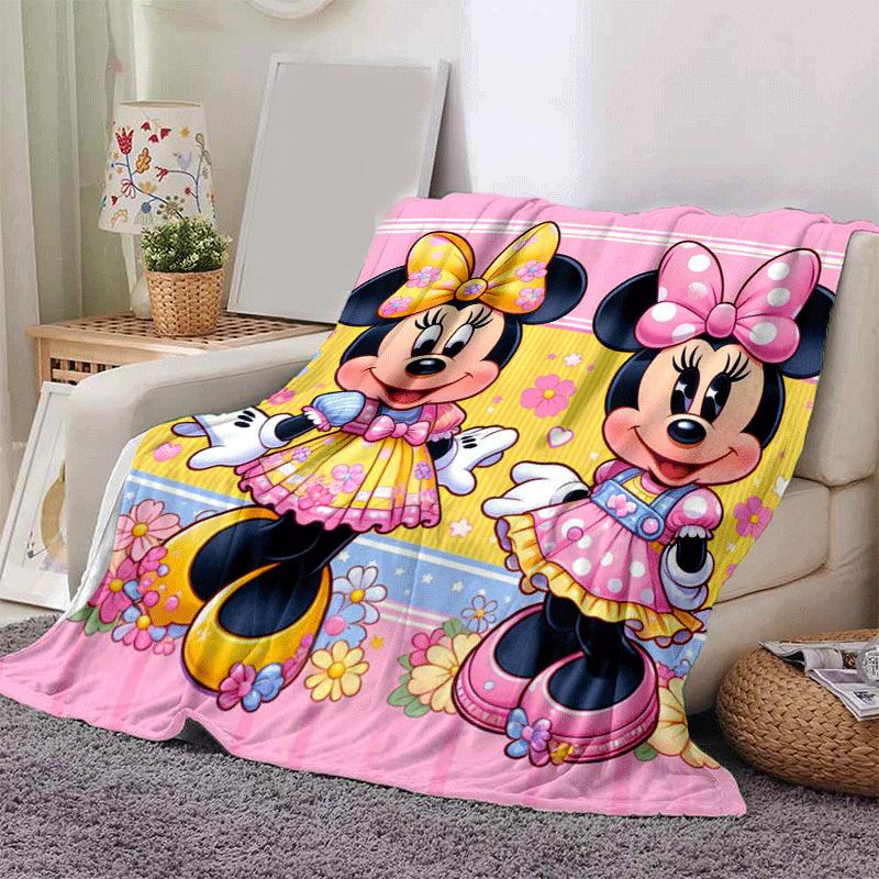 1pc Minnie Printing Blanket - Soft, All-Season Throw for Office Blanket, Car, Travel