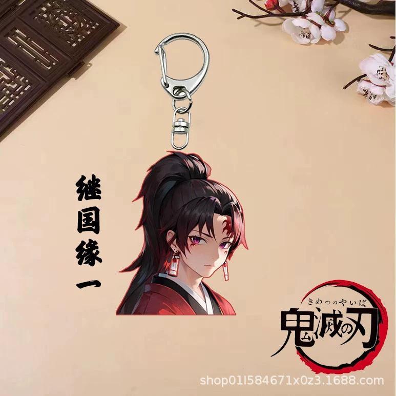 Keychain Pendant Anime Demon Slayer Kimetsu No Yaiba Kamado Tanjirou Double Sided HD Bag Pendant Gift For Fans Cosplay Props Jewelry Gift