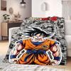 Cartoon Son Goku Print Blanket Warm Comfortable Flannel Blanket Suitable for Bedrooms,Sofas, Beds, Chairs, Picnics,Travel -QIAO5