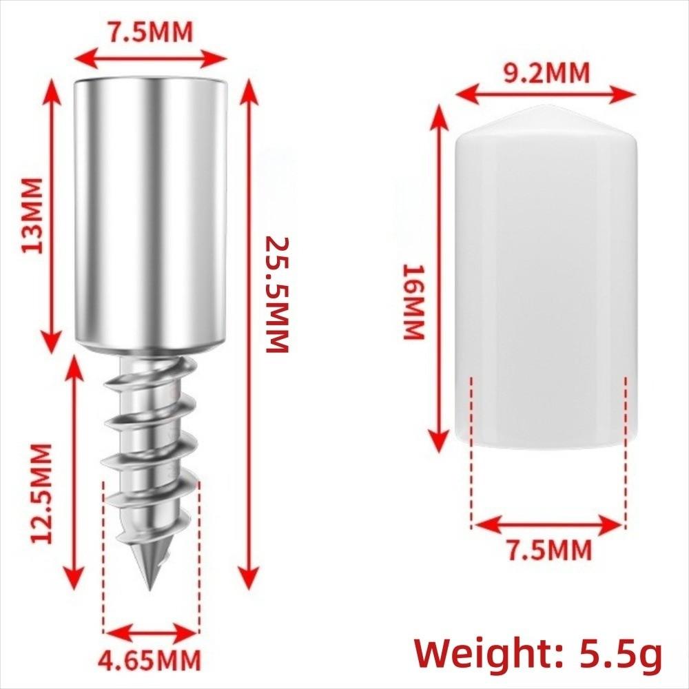 20pcs Nonslip Cross Self-tapping Screw Rubber Sleeve Glass Partition Nails  Home Wardrobe