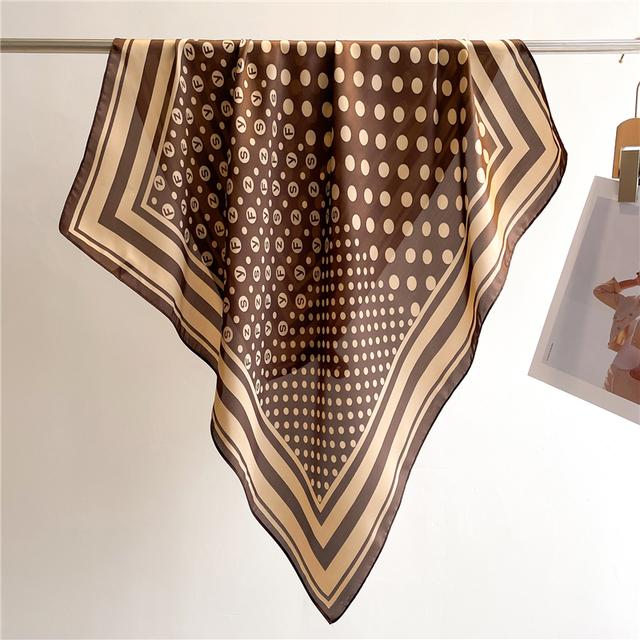 Silk Scarf For Women Luxury Hijab Hair Bands Square Neckerchief Female Satin Shawl Ribbon Headband Fashion Wraps Bandana