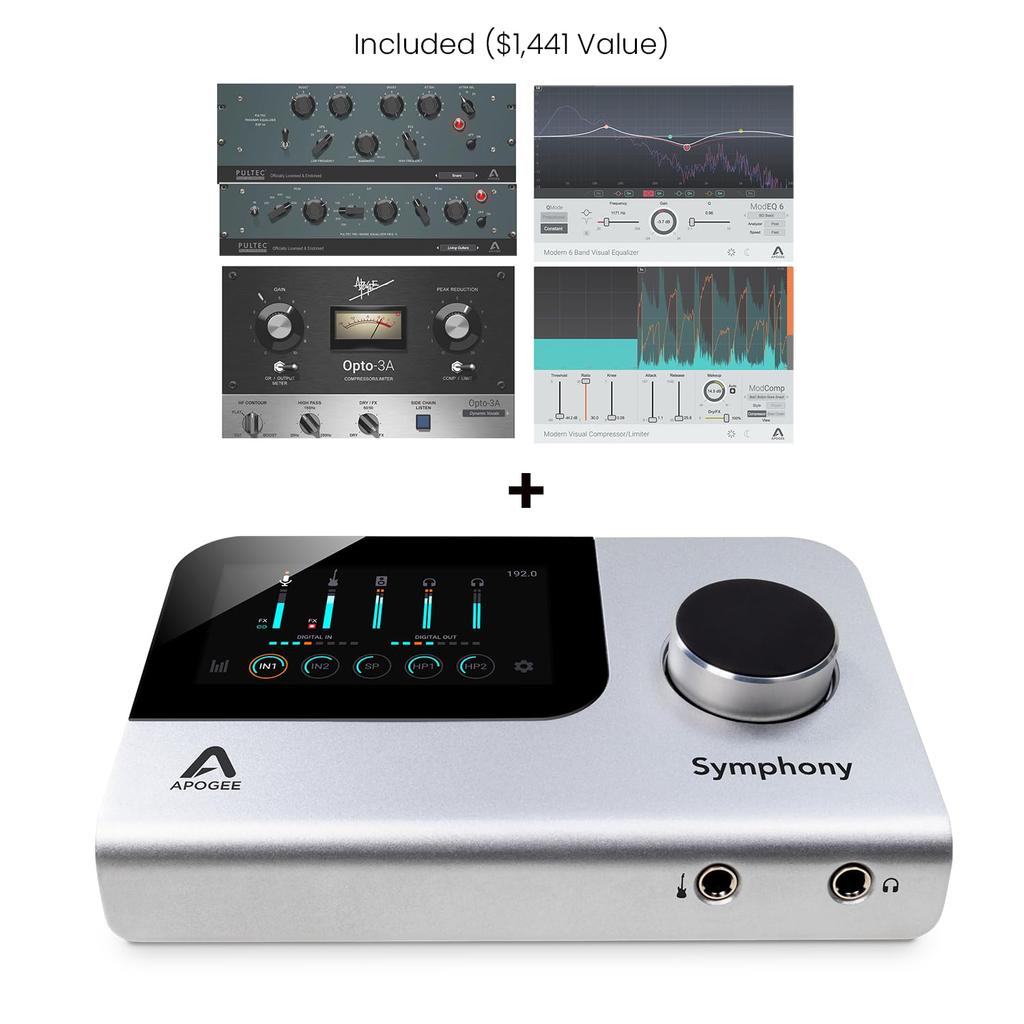 Apogee Audio Interface USB Connection MIDI Compatible 10in14out Compatible Equipped with 2 Mic Preamps Symphony Desktop 24bit/192kHz iOS/Mac/Windows