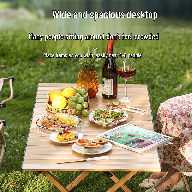 OEING Carbon Steel Roll-up Camping Folding Table