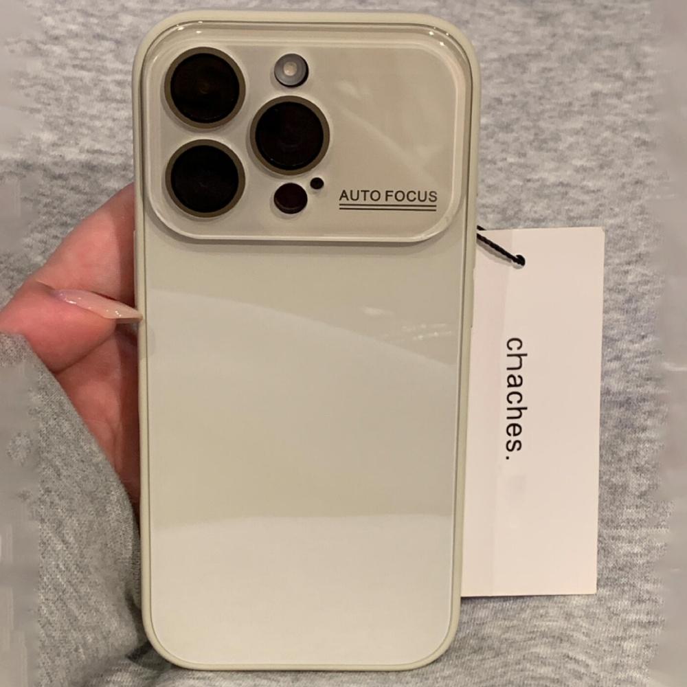 Crystal Glass Case For For Iphone 16 15 14 13 12 11 Pro Max 16Pro 16Promax Plain Color Candy Bumper Glossy Cover