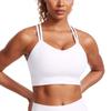 CRZ YOGA Sports Cross Double Spaghetti Molded Yoga Yoga Bra Size 1XL Bra, Non-Wired, Back, Straps, Cups, Bra, Top, Butterluxe, White,