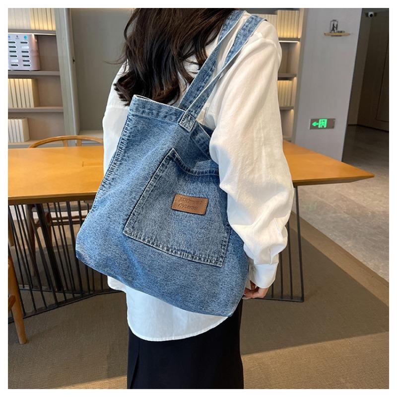 Ленивый ветер Ретро Джинсовая сумка 2025 Новая Тисненая Сумка-тоут через плечо