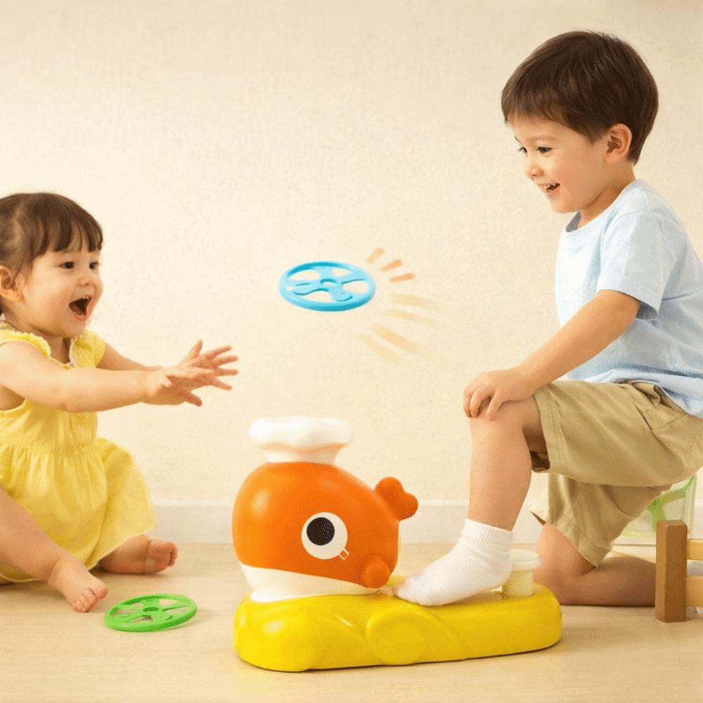 Foot Launcher Whale Jet Propulsion Toy Whale Model Flying disc launcher Garden Game