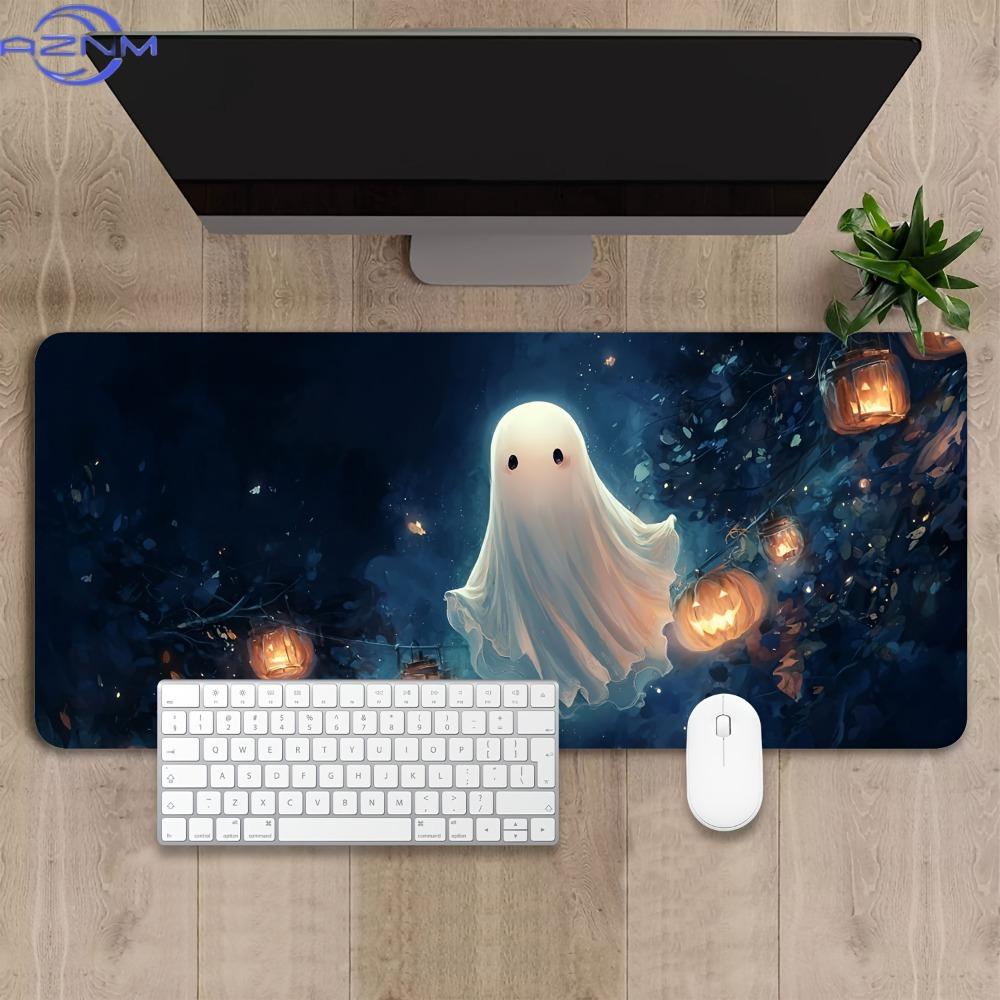 Tapete De Rato Com Estampa De Alta Definio De Abbora Fantasma De Halloween Compatvel Com Teclados Mousepad Profissional