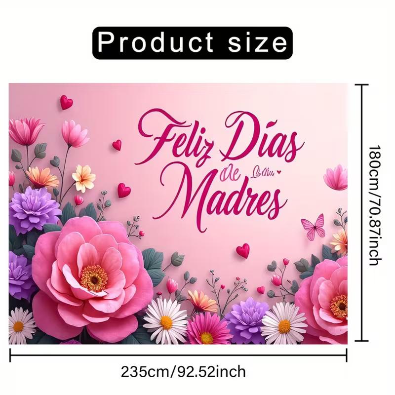 2D Pink Rose & Daisy Mother's Day Photo Booth Background