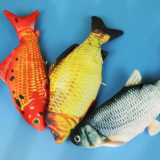 Игрушка для кошек Flopping Fish с кошачьей мятой Интерактивная автоматическая игрушка Floppy Carp Kitten Kicker, электрическая реалистичная плюшевая качающаяся рыба для домашних кошек и собак