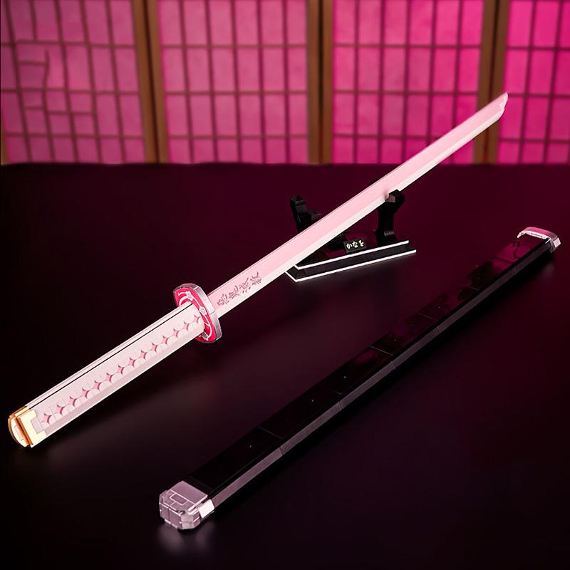 706PCS Demon Slayer Tsuyuri Kanao Sword аниме ниндзя строительные блоки нож оружие игрушка катана модель сборные кирпичи подарки для детей