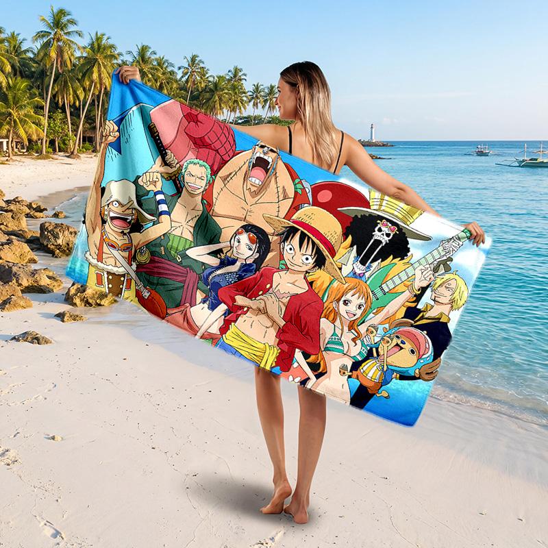 One Piece Printed Swim Towel, Portable Water Absorbent Towel for Beach Camping Daily Bathroom Use