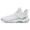 Laser 4 Leather Wear-Resistant Breathable Mid-Top Basketball Shoes Men Sneakers White Green 112311607-1