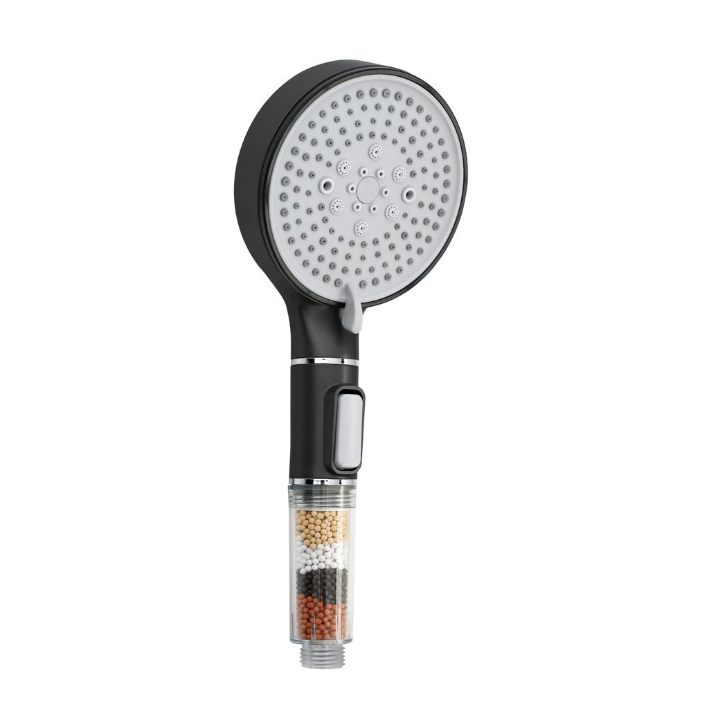 High Pressure Filter Hand Shower Set Stainless Steel Held Head for Bathroom Water Saving Wall Mounted Holder Rail