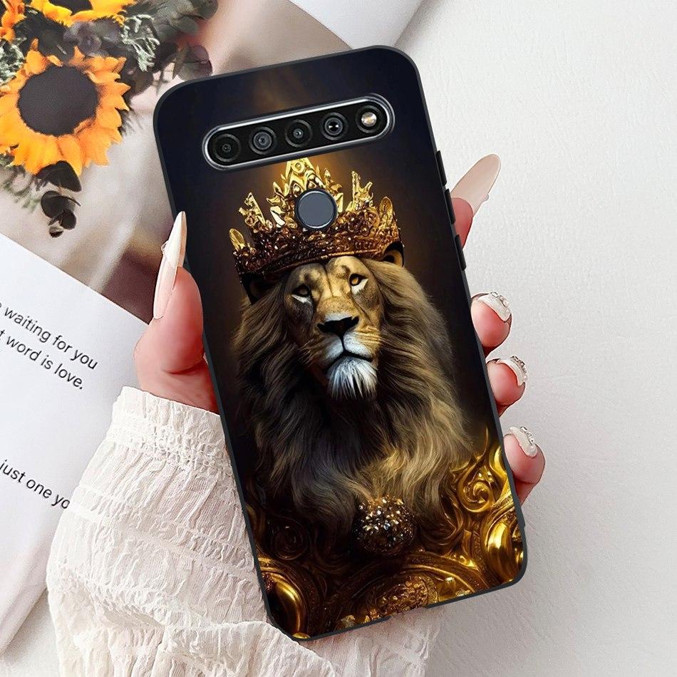 Для LG K41S K51S 2020 Элегантный Чехол для Телефона с Цветочным Котом, Для LG K41S K51S LM-K410 LM-K510 Черный Силиконовый Мягкий Чехол